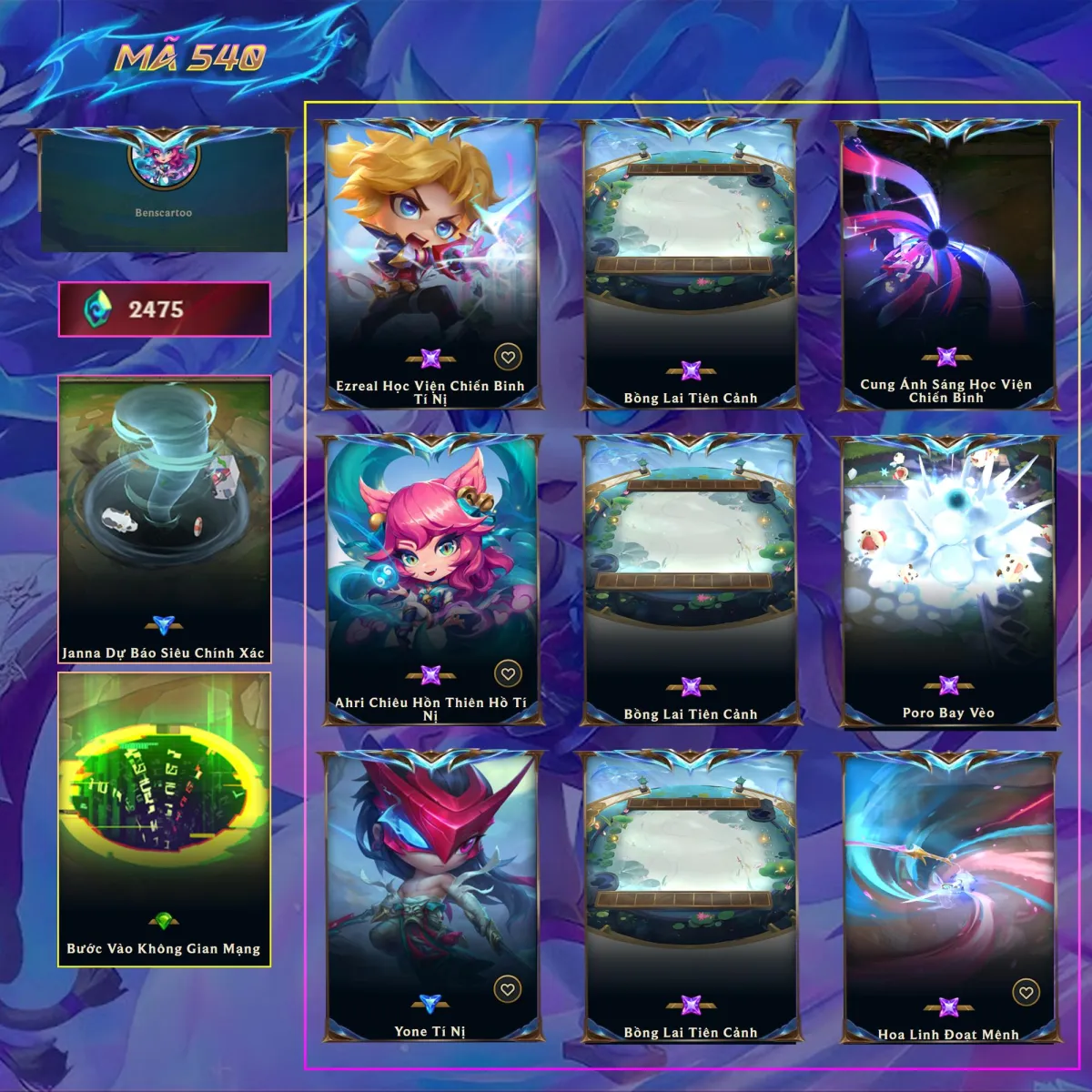 Tài khoản game: 540