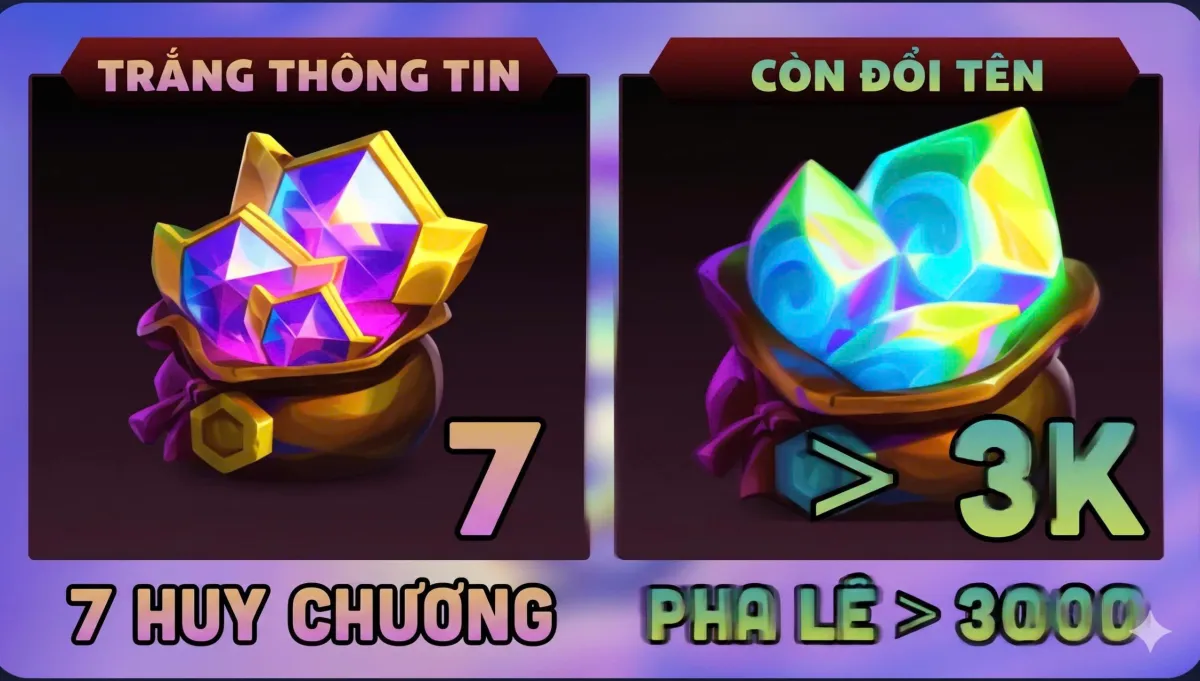 Tài khoản game: Phôi 7 Đá và 2500+ Pha Lê [Chưa Mail]